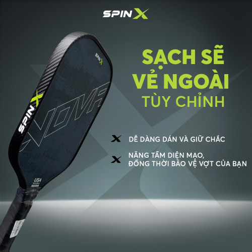 Viền Bảo Vệ Vợt Pickleball SpinX Chính Hãng - Không Tăng Trọng Lượng - Chất Carbon Fiber - Chống Va Đập Mạnh